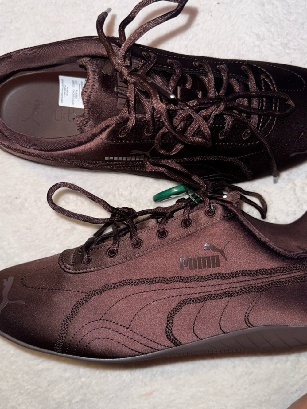 Puma Venus Speedcat Women’s Satin Lace-Up Sneakers in Deep Burgundy